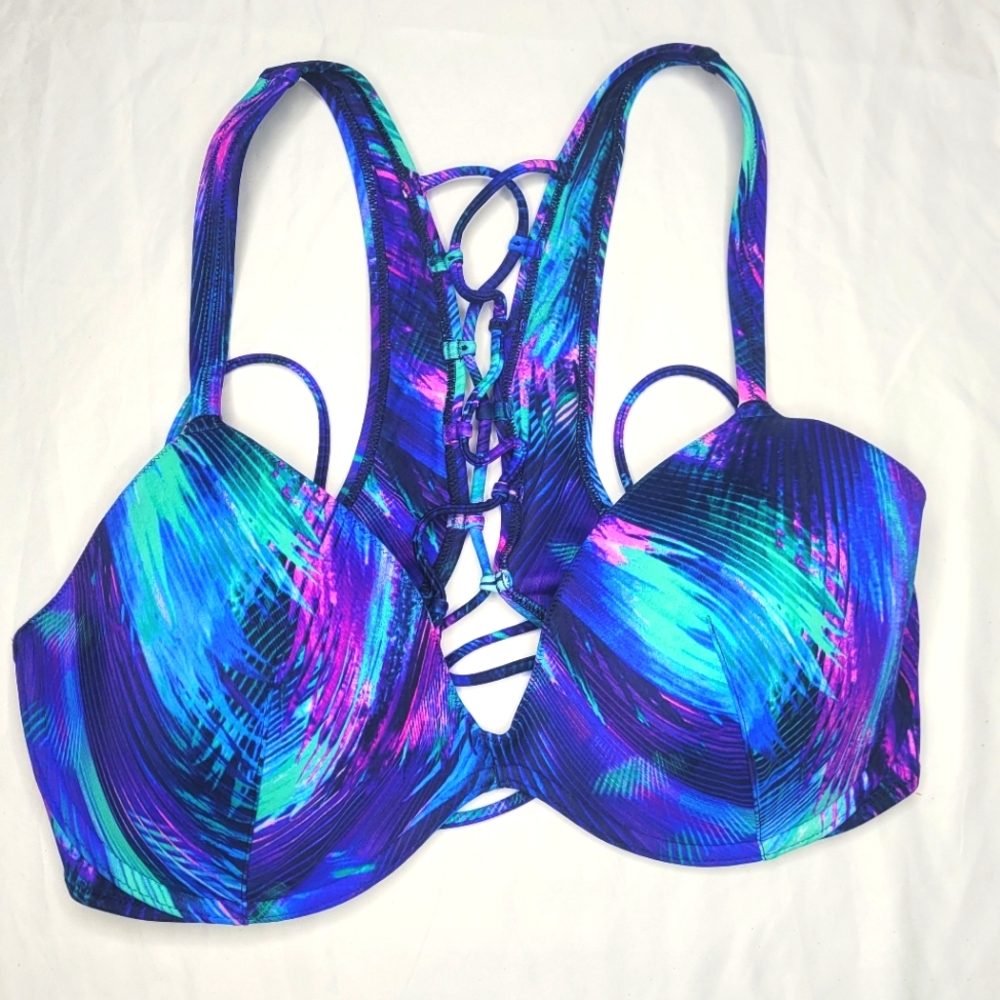 Victoria's Secret PINK Swim Top Large (DD) Tropical. Nwot